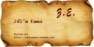 Zám Emma névjegykártya